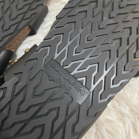 Saint Laurent Jam Calfskin Double-Buckle Slingback Sandals - Picture 4 of 6